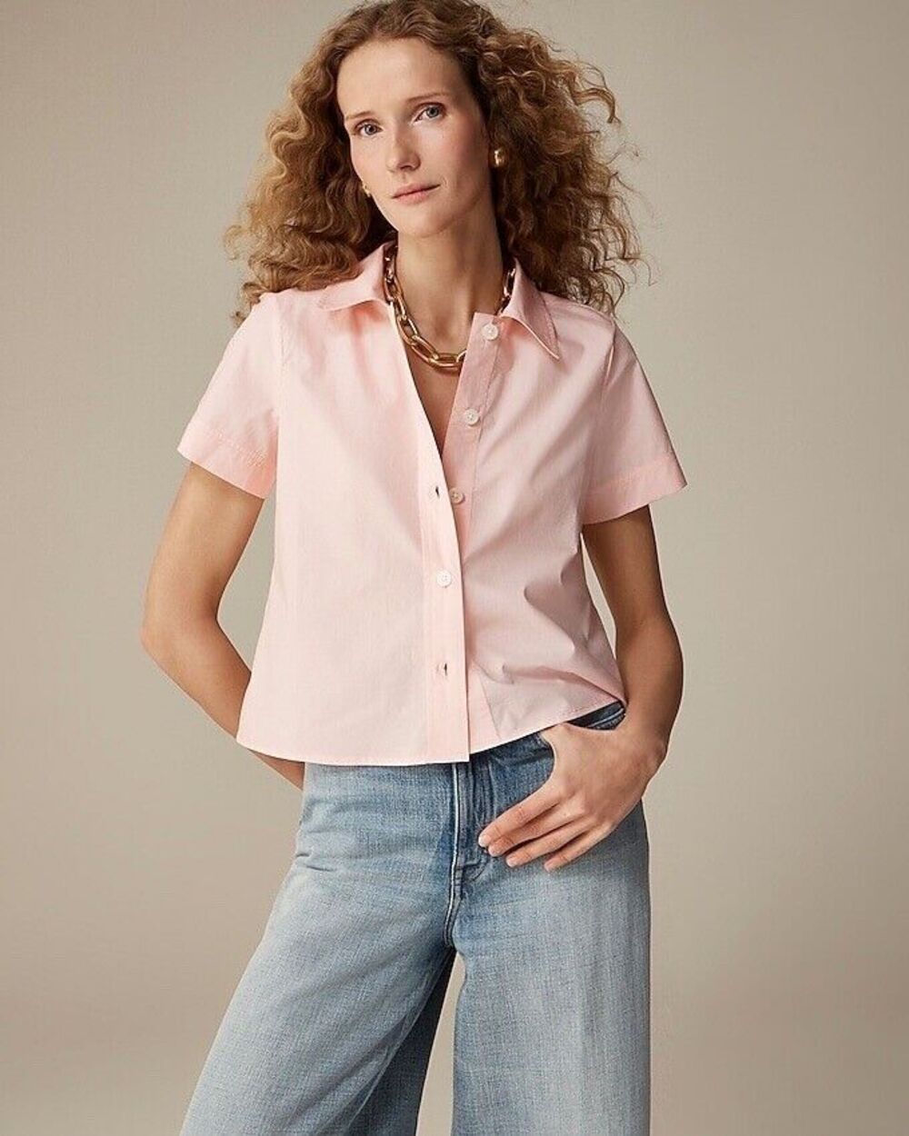 J.CREW Size 0 Gamine Shirt in Cotton Poplin Cropped fit Shirt NWT